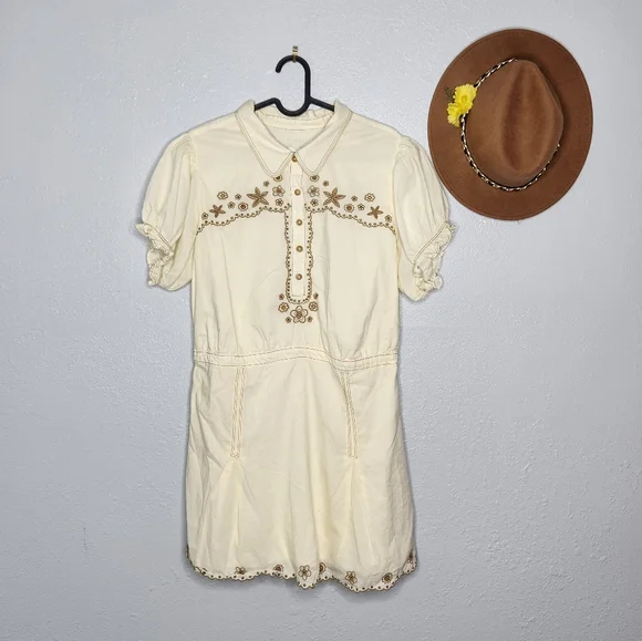 Kimchi Blue Cream Embroidered Mini Dress - Picture 2 of 5